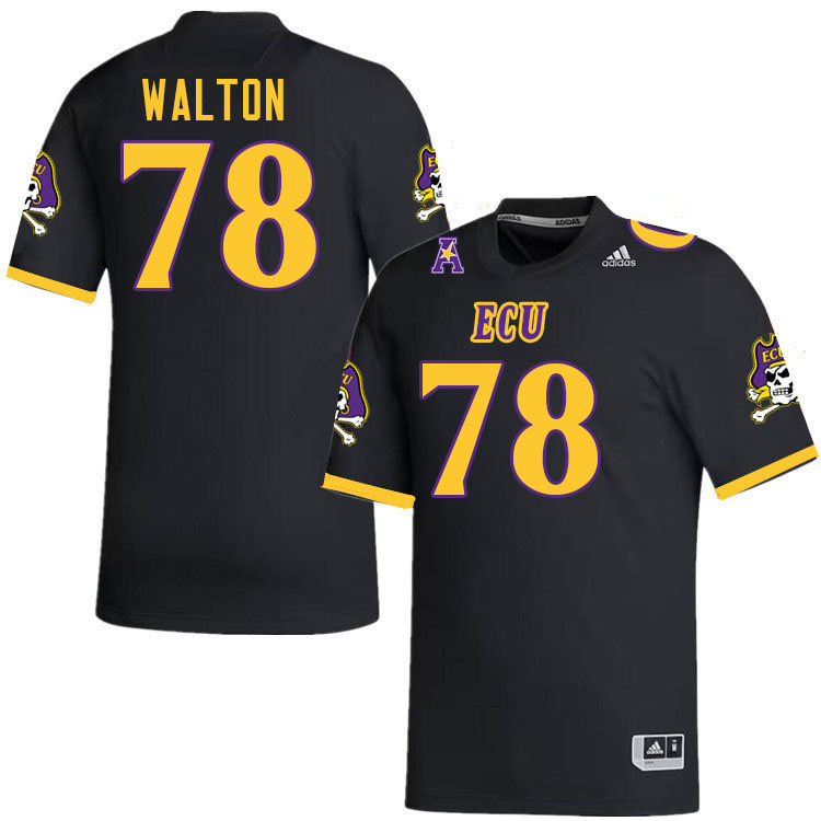 #78 Kendall Walton East Carolina Pirates College Football Jersey Stitched-Black